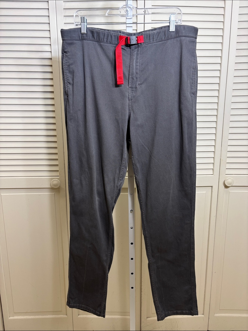 Topo Designs Twill Pants Men's Gray Integrated Belt Gorpcore Size XL